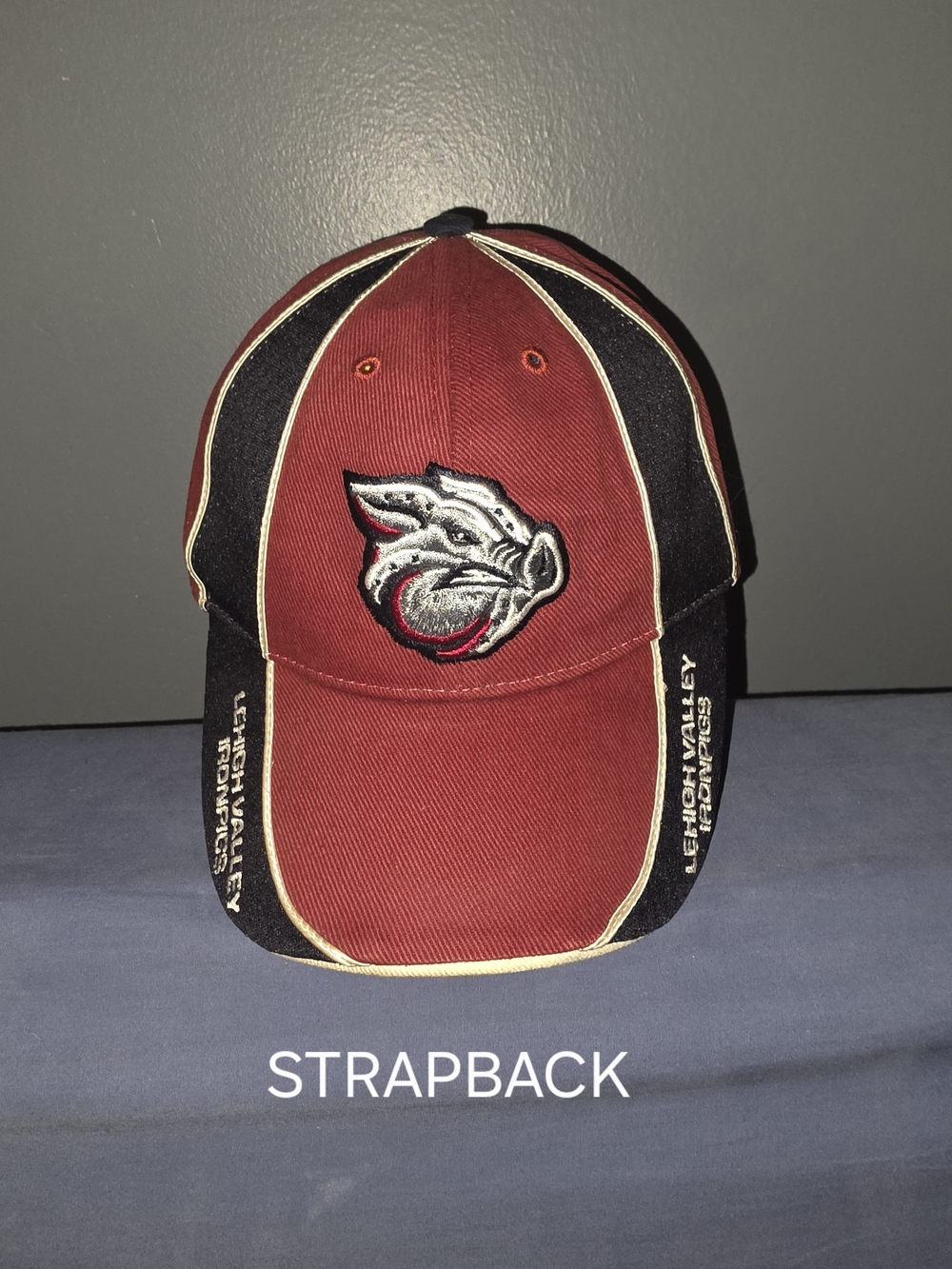 LEHIGH VALLEY IRONPIGS Maroon and Black Strapback Hat